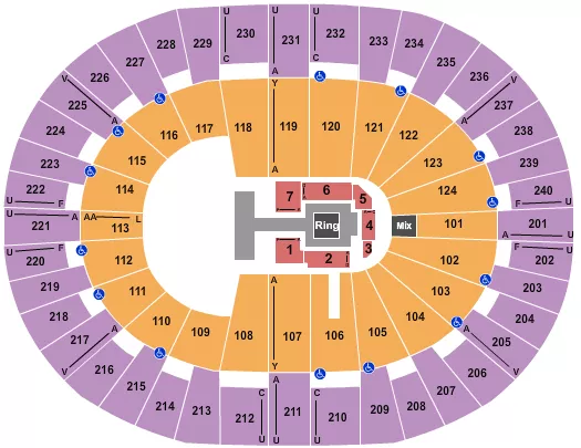 seating chart for Lawrence Joel Veterans Memorial Coliseum - AEW - eventticketscenter.com